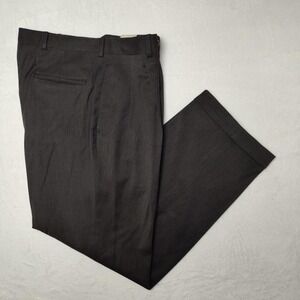 Corbin Pants Mens 34x30 Charcoal Dress Slacks Pleated Cuffed Nordstrom USA Made